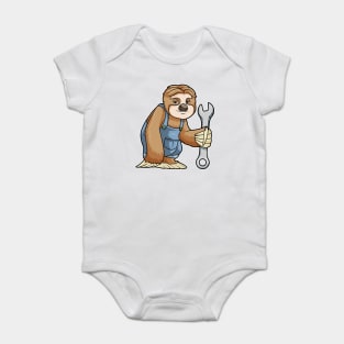 Sloth as Craftsman with Wrench Baby Bodysuit